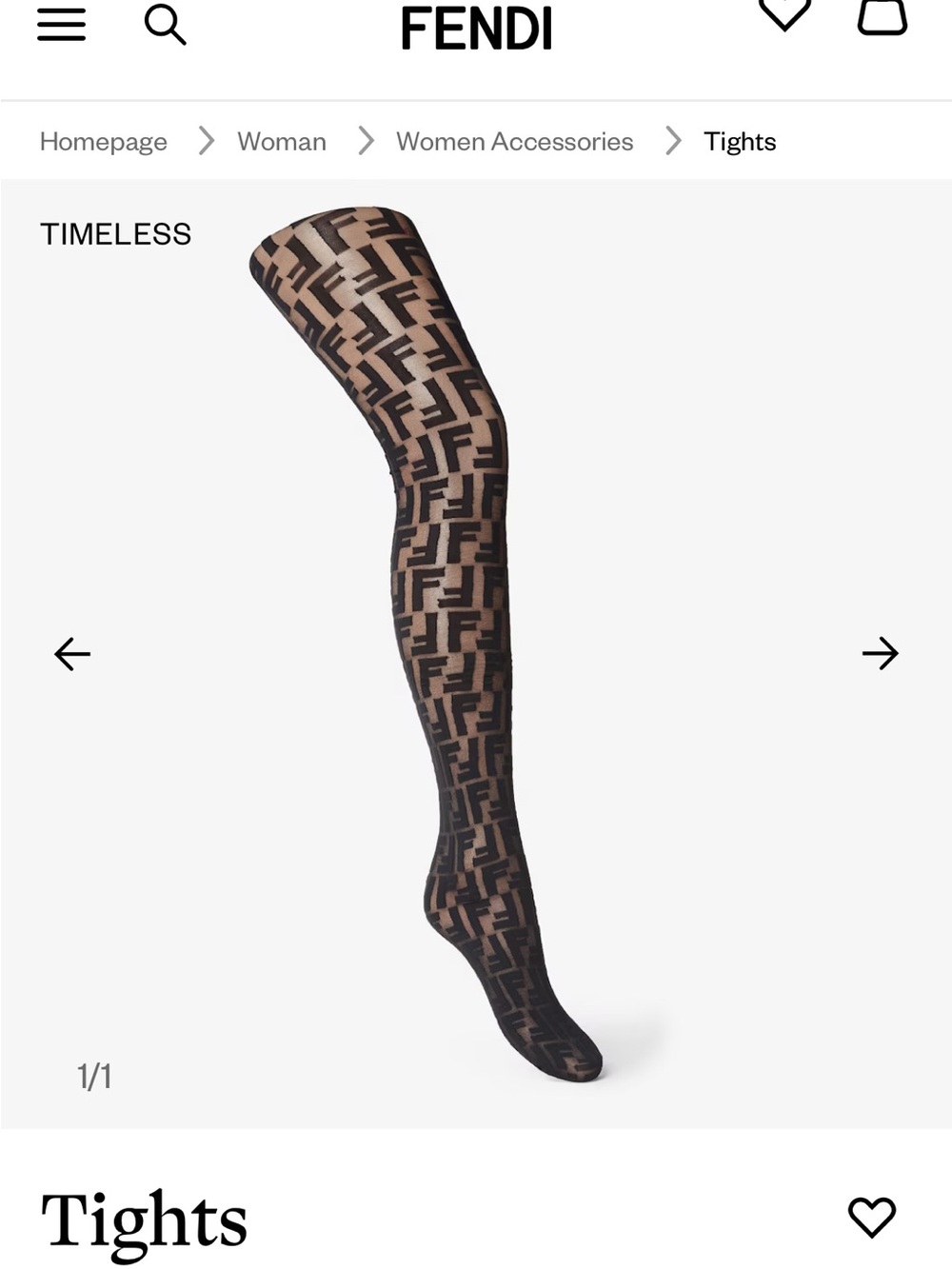 Fendi Brown and Black FF Logo Sheer Tights - Brand new
